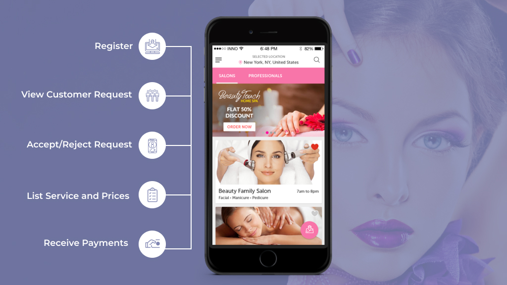 features of beauty professional app