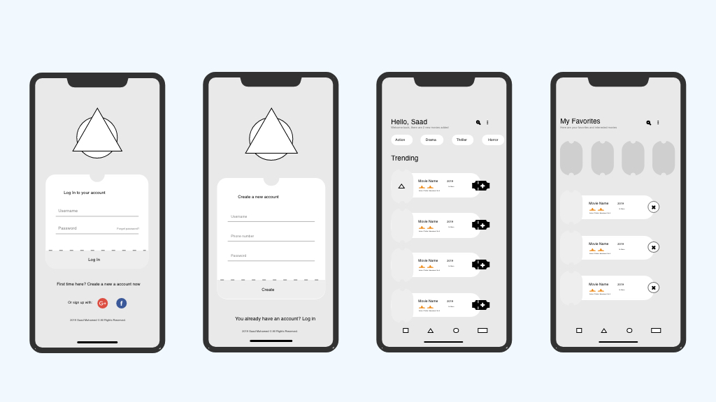 mobile app wireframing