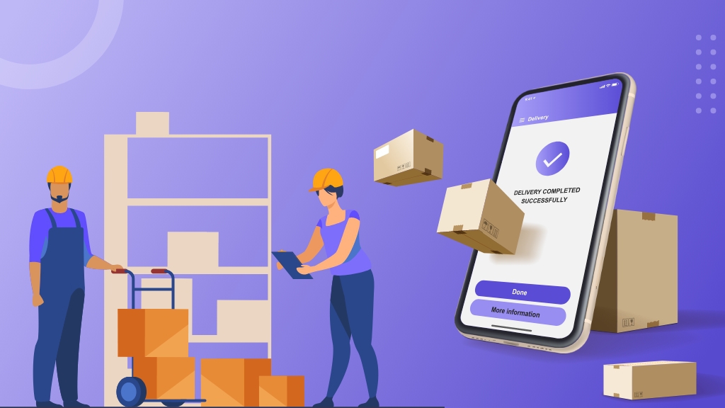 courier delivery app development banner