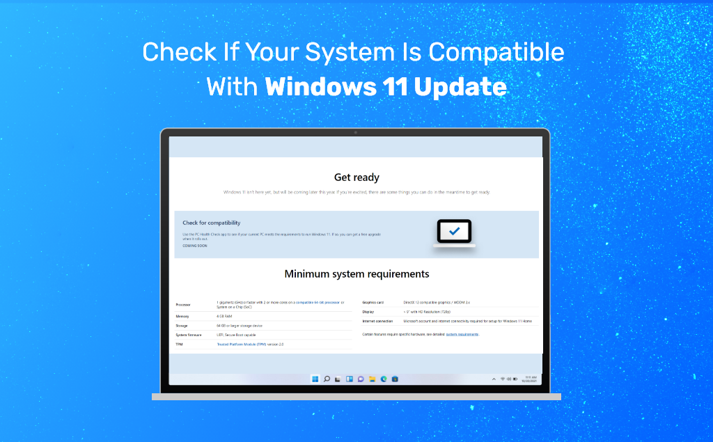 system requirement for Windows 11 update