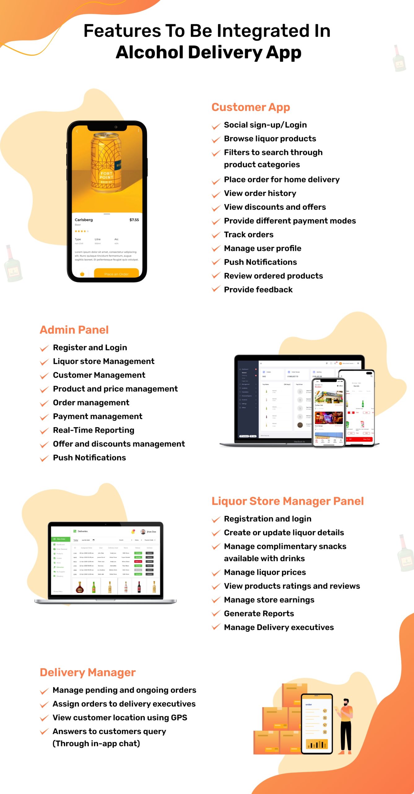 features of alcohol delivery app