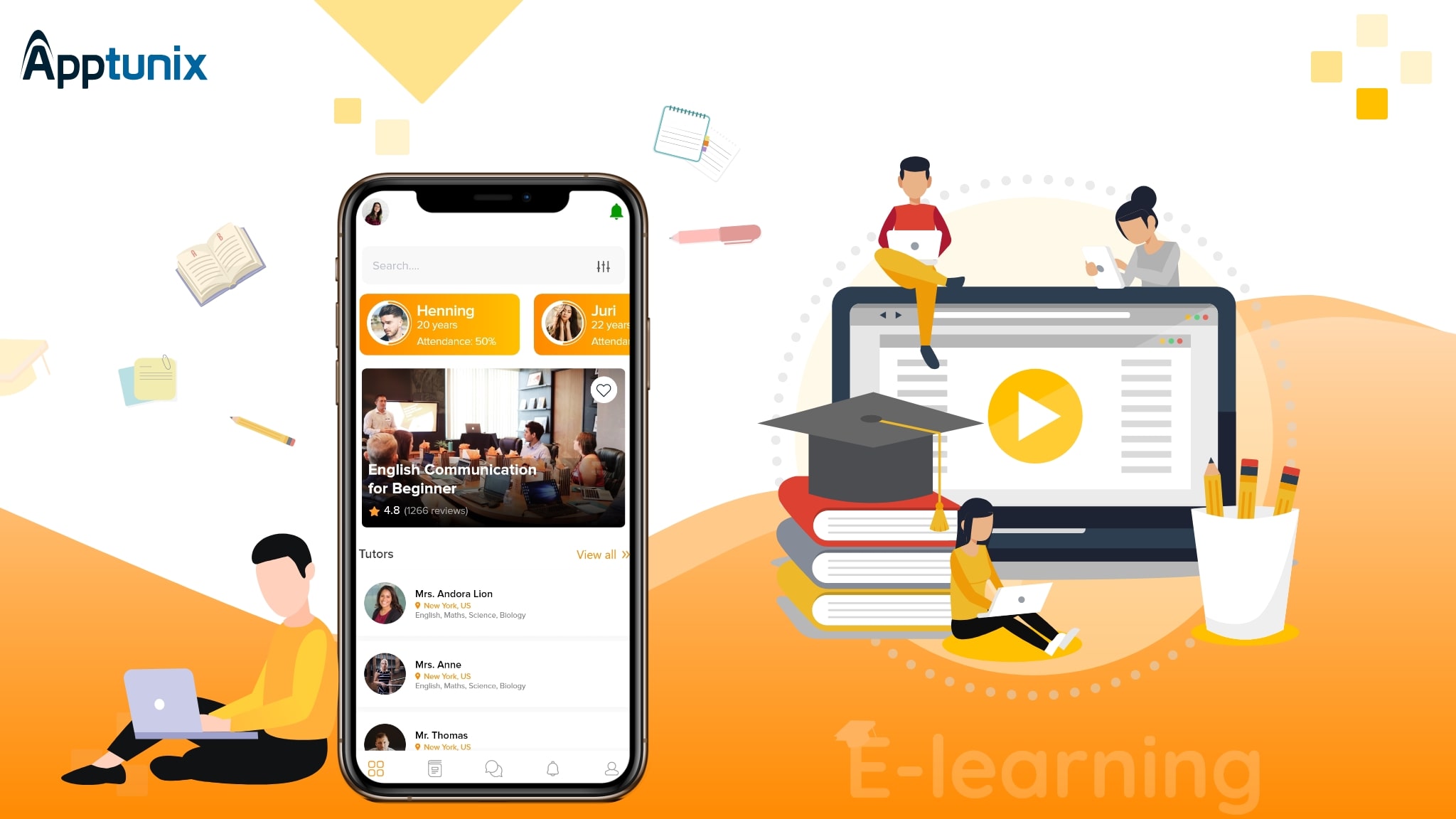 E-learning mobile app