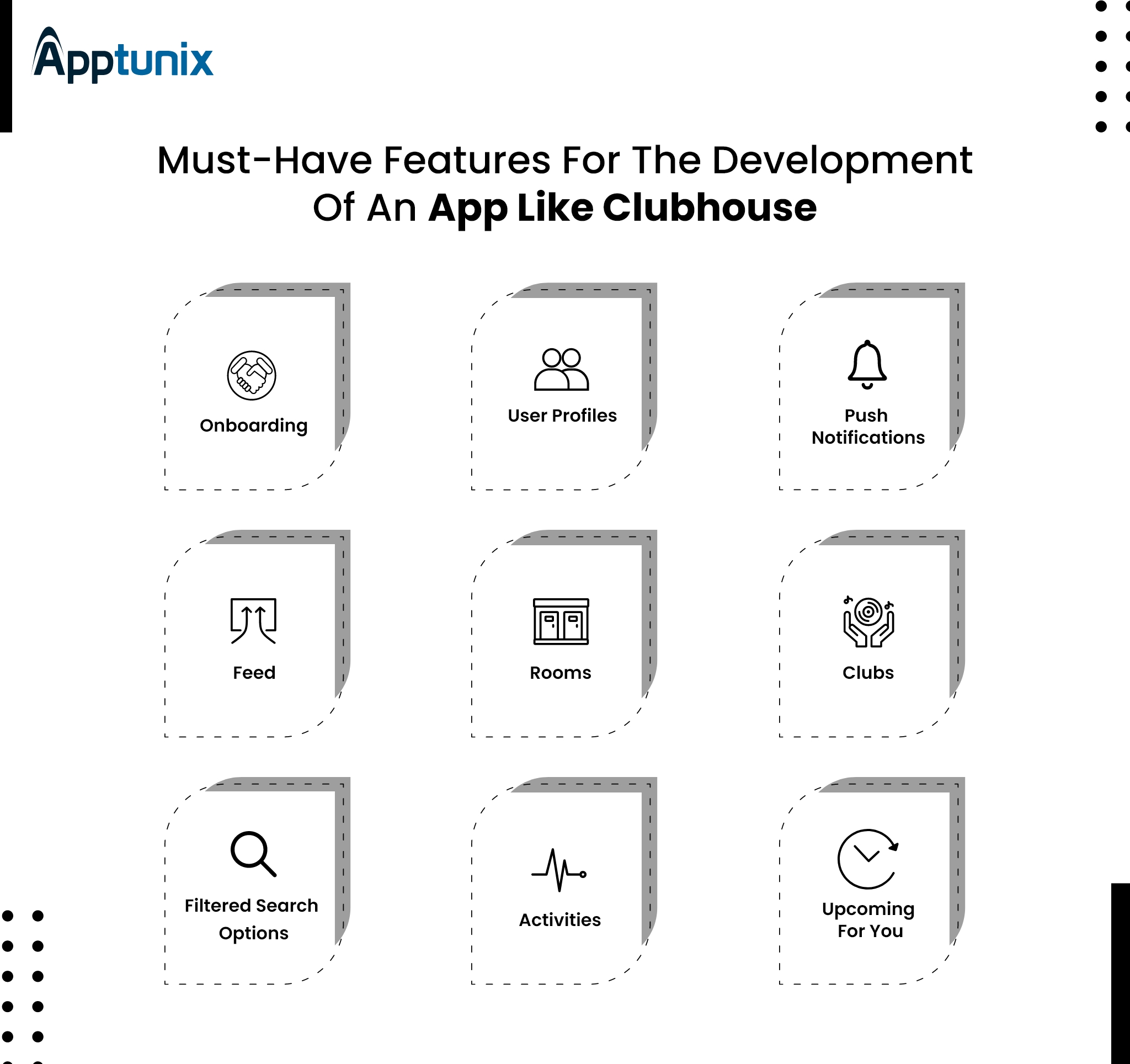 features of an app like clubhouse