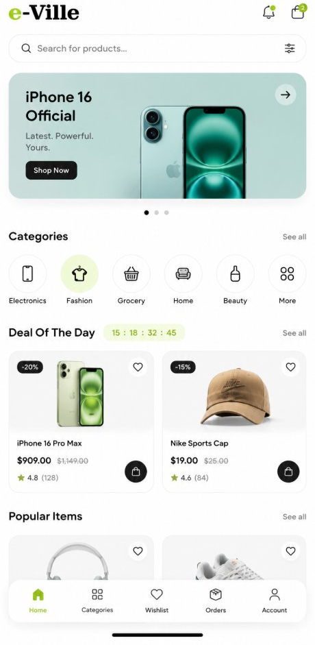 eCommerce app screen